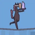 Horse with a Human Mask on a Tightrope