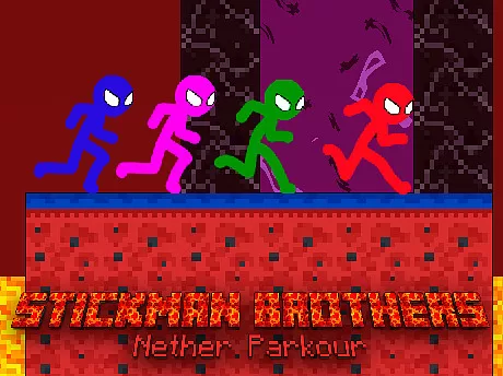 Stickman Brothers Nether Parkour game on Video-Igrice.com