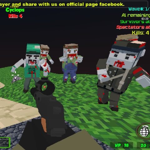 Blocky Combat Strike Zombie Survival game on Video-Igrice.com