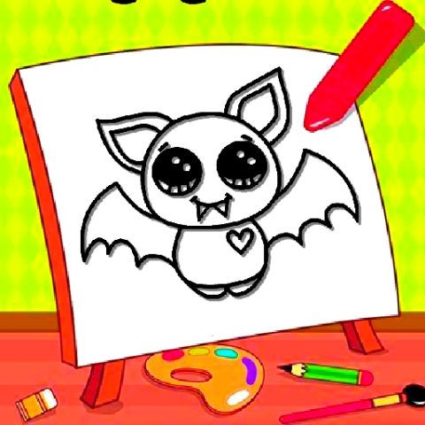 Easy Kids Coloring Bat game on Video-Igrice.com