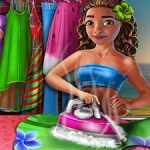 Exotic Girl Washing Clothes