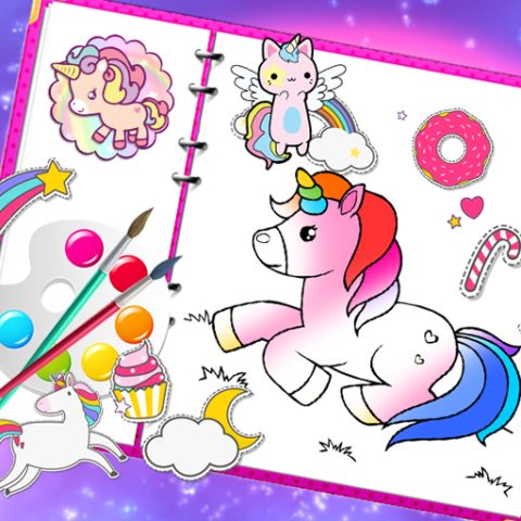 Fabulous Cute Unicorn Coloring Book game on Video-Igrice.com